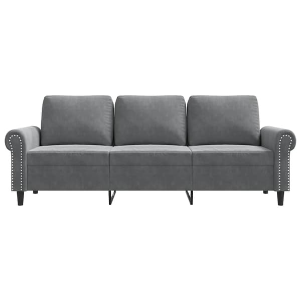 vidaXL 3-sitssoffa mörkgrå 180 cm klädd i sammet