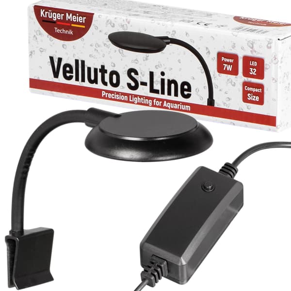 Kruger Meier Velluto S-Line Sort - LED-lampe til akvarium 10l - 40l