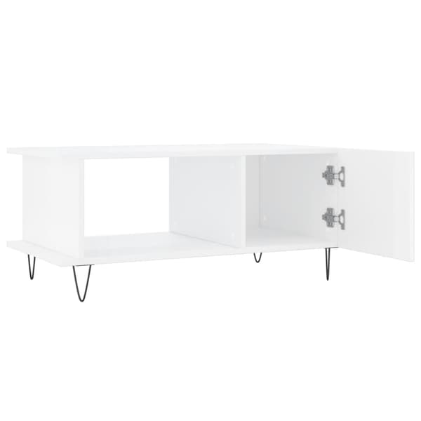 vidaXL Soffbord högglansvitt 90x50x40 cm