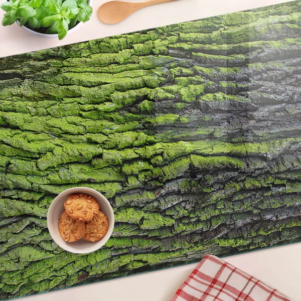 Dekorativ glasplade til servering af snacks, træbark 80x52 cm