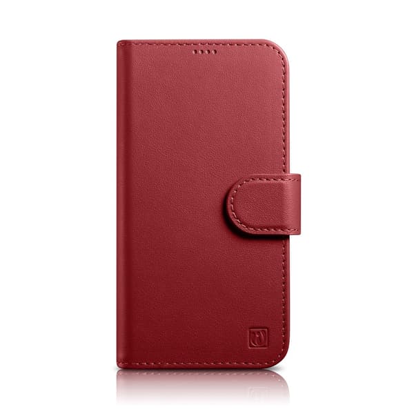 2-i-1 Läderfodral iPhone 14 Plus Anti-RFID Plånboksfodral Rött