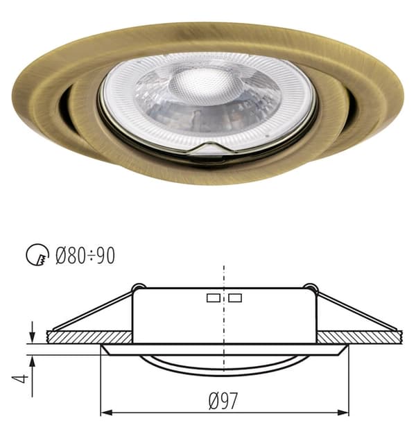 LED Flytbar Loftspot Ring Argus 10W Mat Messing Kanlux