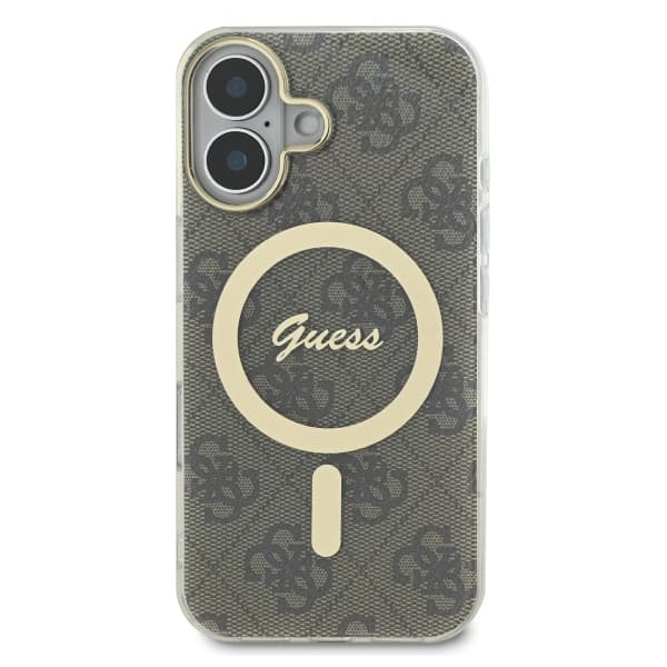 Guess IML 4G MagSafe cover til iPhone 16 brun