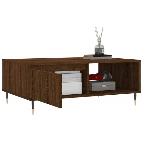 vidaXL sofabord, brunt egetræ, 90x60x35cm, træbaseret materiale