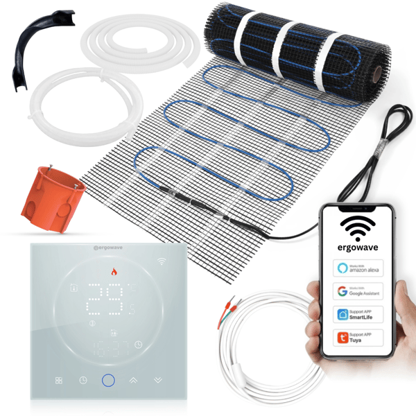 Lämmitysmatto 160W/m2 | 6m2 CLEAR.W-termostaatilla