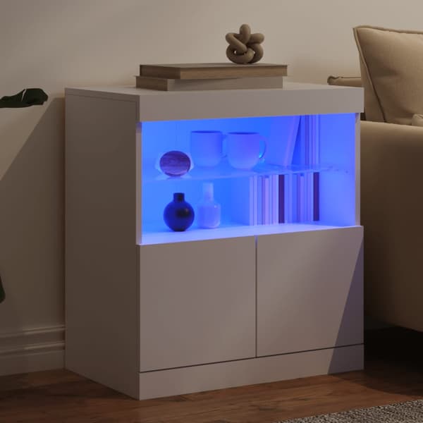 vidaXL LED-lysskab hvid 60x37x67 cm