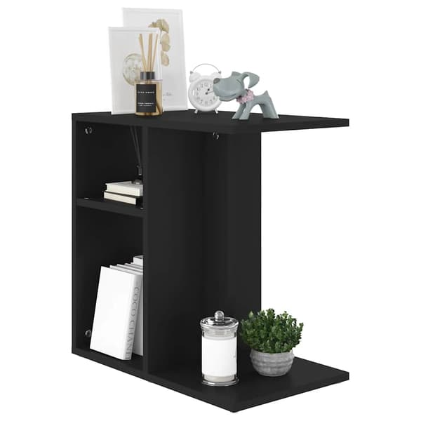 vidaXL sidebord, sort, 50x30x50 cm, træbaseret materiale