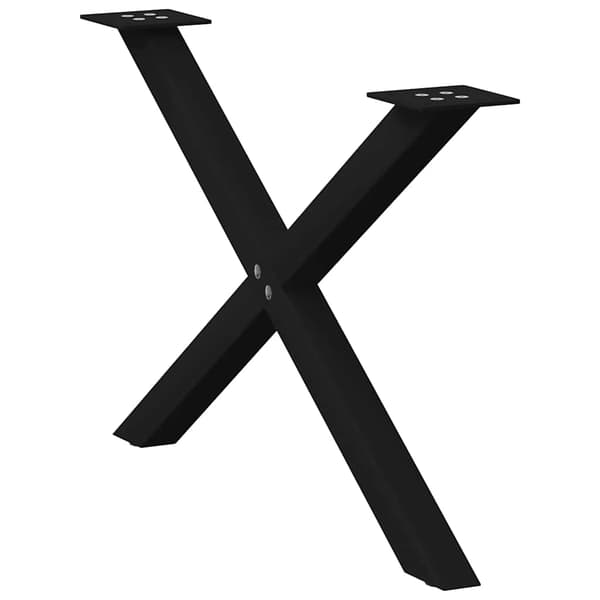 vidaXL X-formade soffbordsben 2 st svart stål