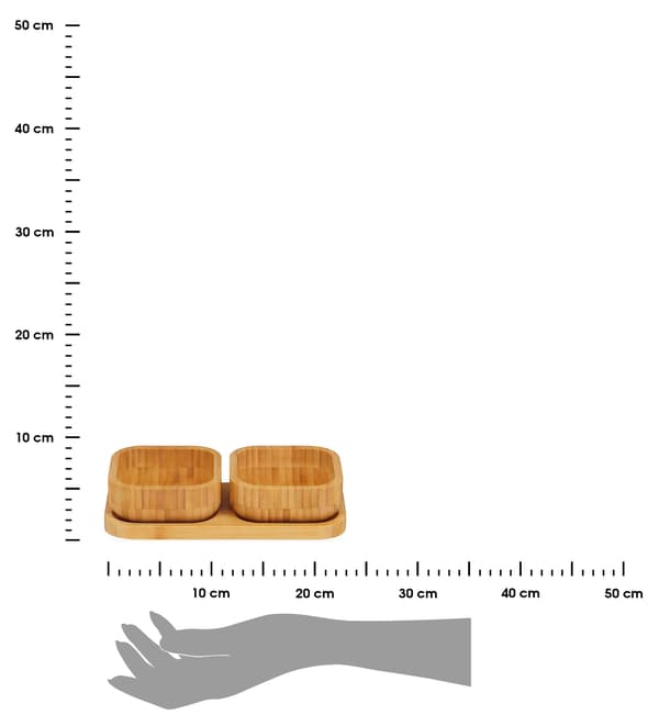 Set med 2 bambuskålar med fat