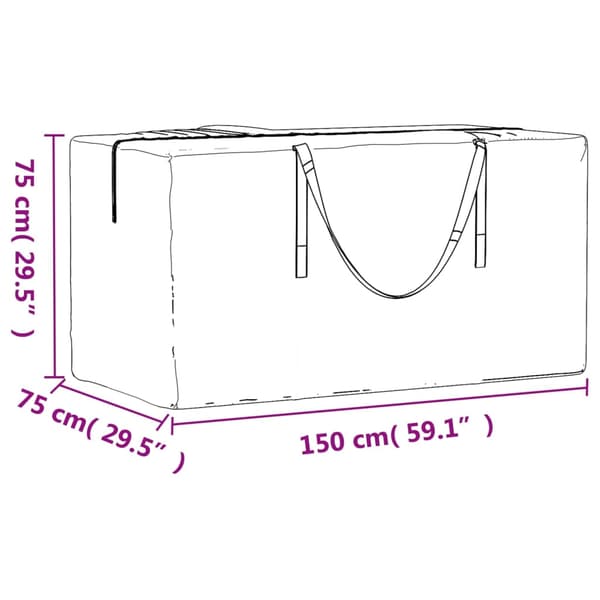vidaXL opbevaringspose til juletræ sort 150x75x75 cm PE
