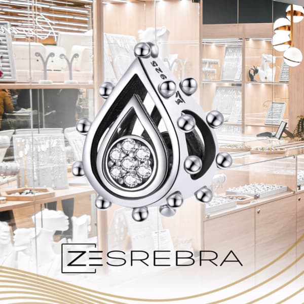 Berlocker droppformade silverpärlor 925 S925 hänge droppformade zirkonpärlor