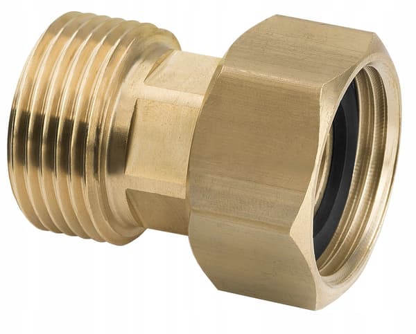 Lige messing halvforskruning til kedel 1/2” M/G, roterende møtrik SIZER