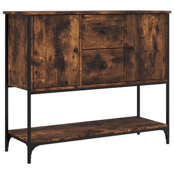 vidaXL kommode, røget eg, 100x36x85 cm, træbaseret materiale