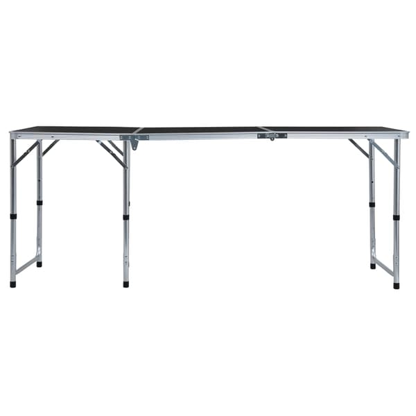 vidaXL foldbart campingbord grå aluminium 180 x 60 cm
