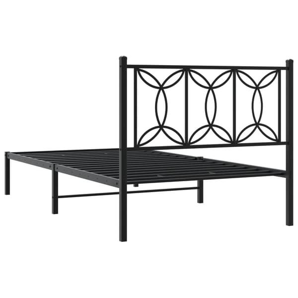 vidaXL metalsengestel med hovedgærde sort 100x200 cm