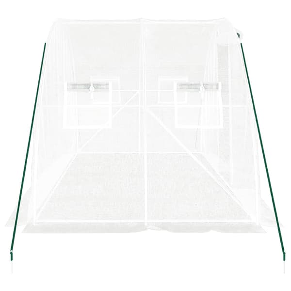 vidaXL Växthus med stålram, vit, 8 m², 4x2x2 m