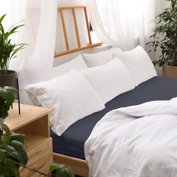 Stræklagen 90x200 elastisk JERSEY 100% BOMULD marineblå