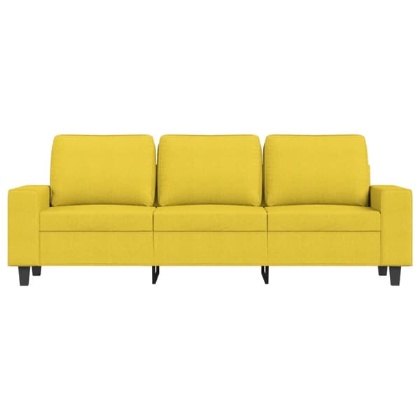 vidaXL 3-sitssoffa ljusgul 180 cm tygklädsel