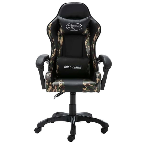 vidaXL gamingstol, sort og camouflage, kunstlæder