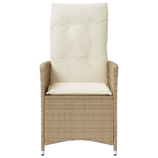 vidaXL Lepotuoli puutarhatyynyillä, beige polyrottinki