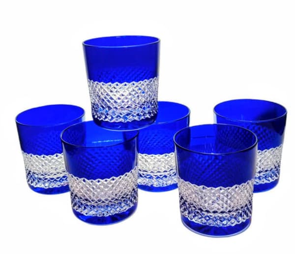 Koboltkrystal whiskyglas 280 ml Krateczka