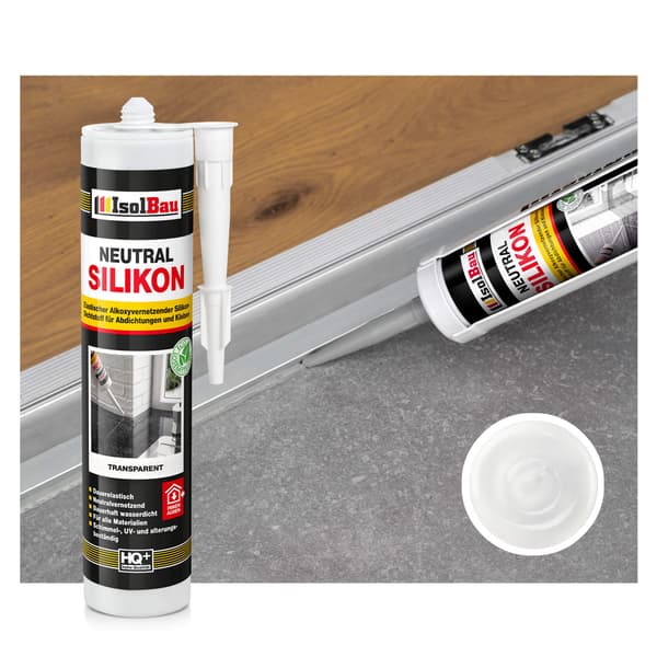 IsolBau Neutral Silikon Transparent Neutralkisel 1 x 300ml