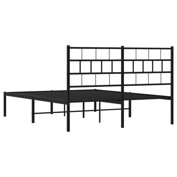 vidaXL metalsengestel med hovedgærde sort 120x200 cm