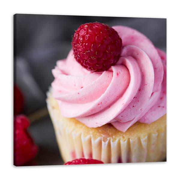 Lærredstryk Køkken Hindbærcupcake 80x80 cm