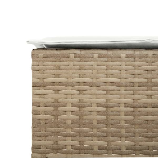 vidaXL Trädgårdsbarstolar med dynor, set om 2, beige, polyrotting