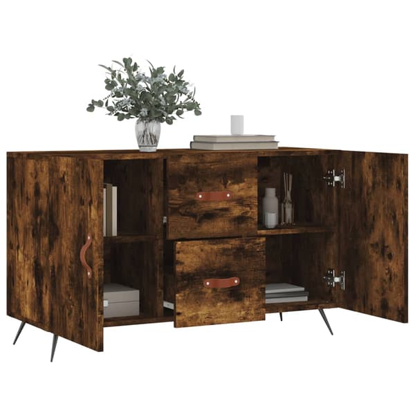 vidaXL kommode, røget eg, 100x36x60 cm, træbaseret materiale