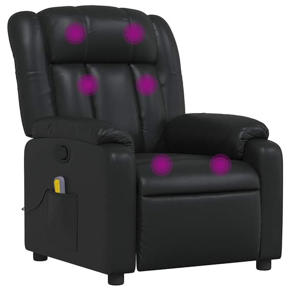 vidaXL massagestol med justerbar ryg, sort, kunstlæder