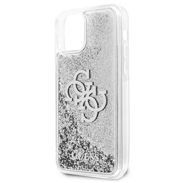 Guess 4G Big Liquid Glitter cover til iPhone 12 Pro Max, sølv/sølv