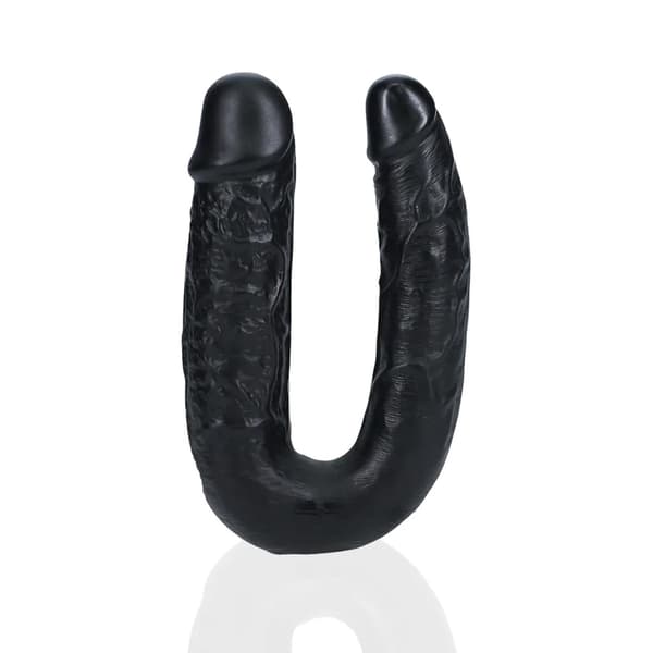 U-formad dubbeldildo 12,7 cm - Svart