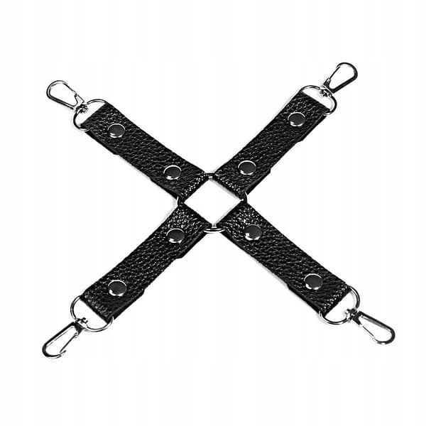 BDSM Läder Korsrem Solid Sele för Handbojor Händer och Ben Bondage