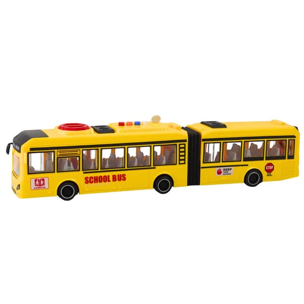 Leddelt skolebus, der åbner døre, lys, lyde, gul 1:16