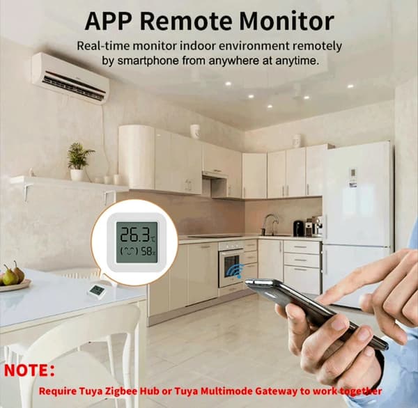 ZigBee ZTH05 Tuya LCD temperatur- og fugtighedssensor, 1,5-tommer display