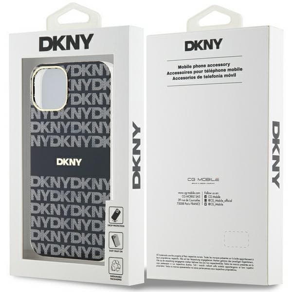 DKNY IML Mono & Stripe MagSafe -kotelo iPhone 14:lle, musta