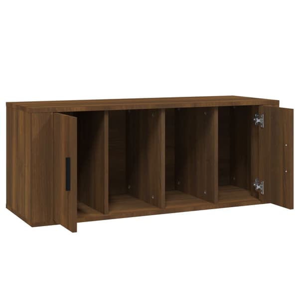 vidaXL TV-bord brunt egetræ 100x35x40 cm