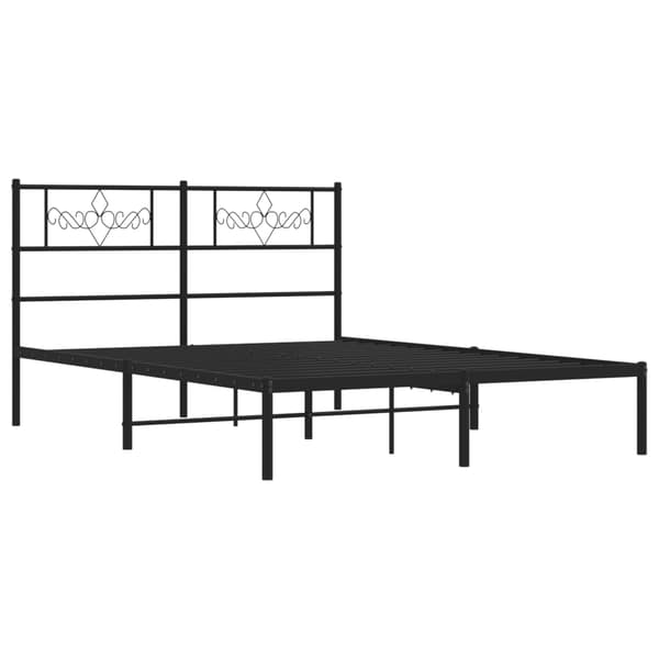 vidaXL metalsengestel med hovedgærde sort 140x200 cm