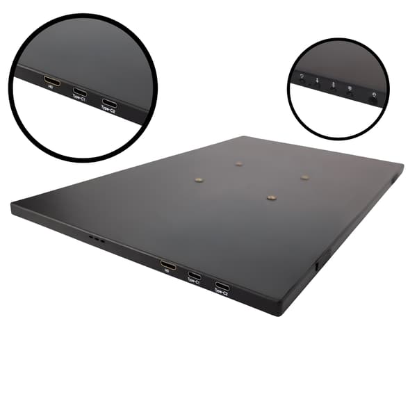 Bærbar touchscreen-skærm 15,6" full HD, Pro-View, IPS, HDR, VESA, USB-C, til bærbar computer. Model PM1560XTS-touch