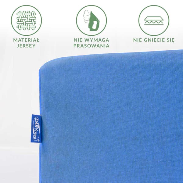 Stræklagen 120x200 elastisk JERSEY 100% BOMULD kornblomstblå
