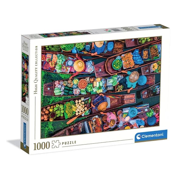 1000-bitars pussel. HQ Thai flytande marknad