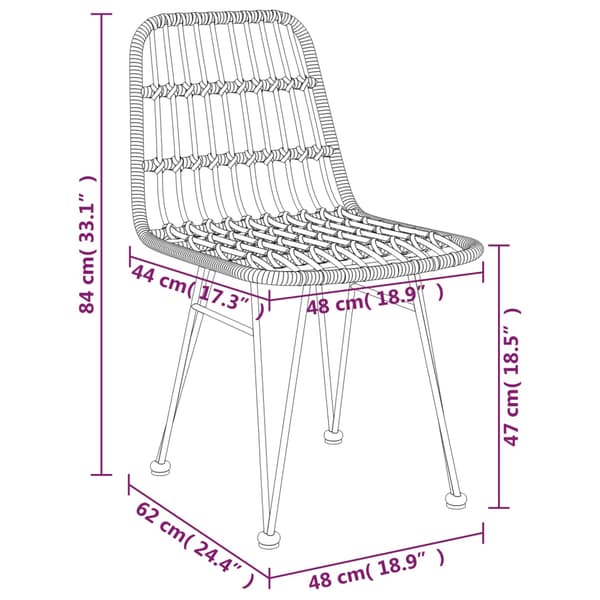 vidaXL havemøbelsæt med 5 dele, sort, polyrattan