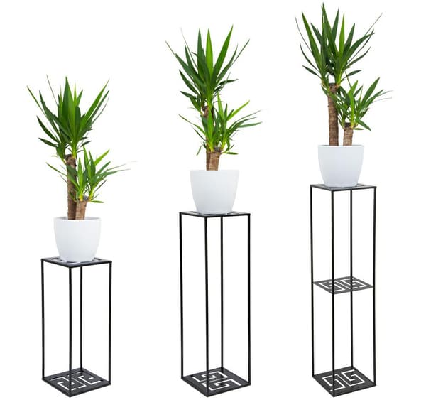 Modern stående svart blomställning 60 cm