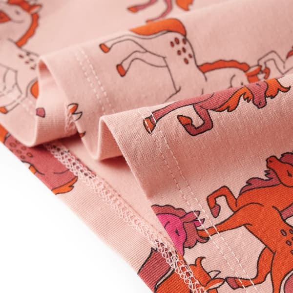 Barnpyjamas med lång ärm, ljusrosa, 104