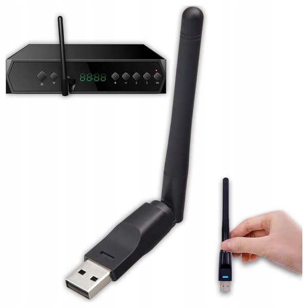 Zenwire WD-1516 WiFi-adapter USB nätverkskort med antenn för DVB-T2 HEVC dekoder-tuner