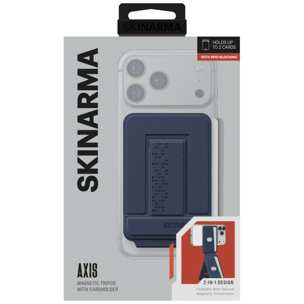 Skinarma Axis Magnetisk Vikbar Stativplånbok Marinblå
