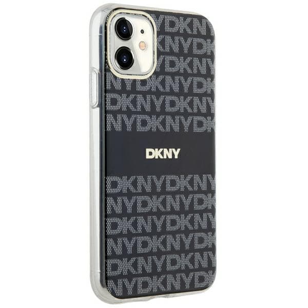 DKNY IML Mono & Stripe MagSafe-etui til iPhone 11 / Xr, sort