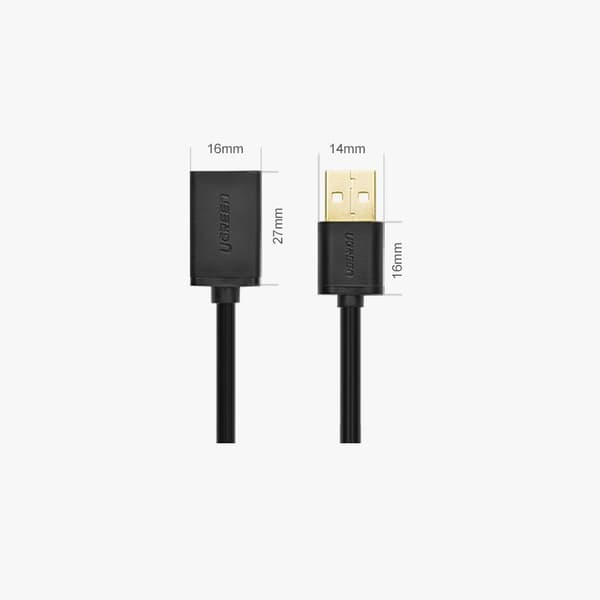 USB-kabelforlængerledning 2m sort