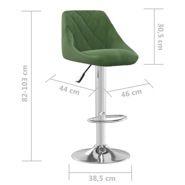 vidaXL Barstolar, set om 2, mörkgrön, klädd i sammet